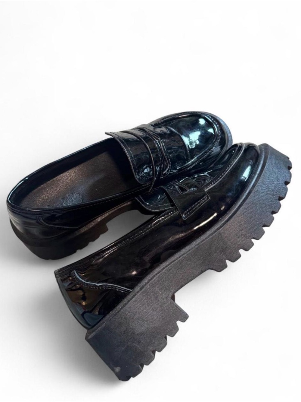 Charlotte Russe Black Patent Platform Loafers